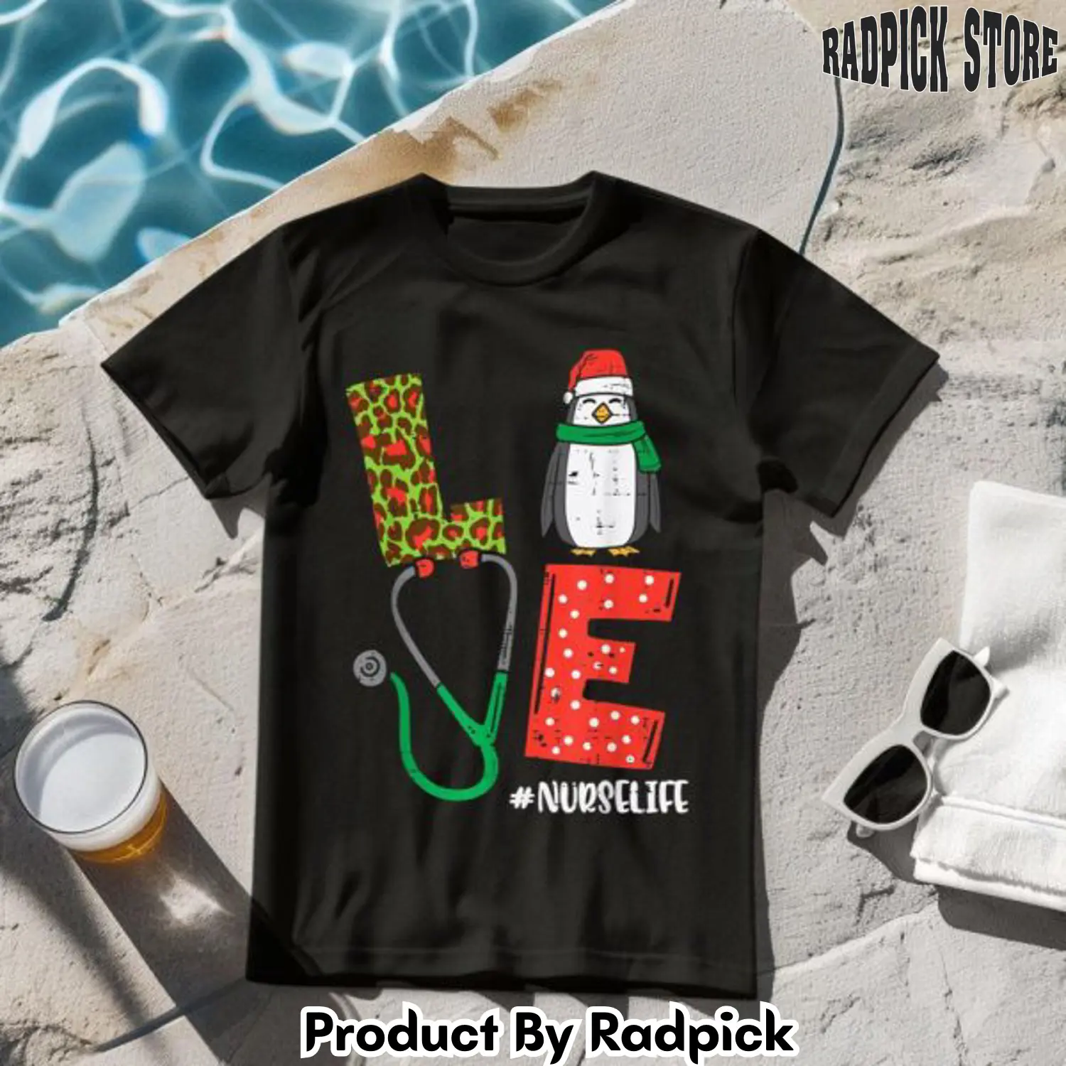 Love nurse christmas penguin nurses tshirt rp2641173